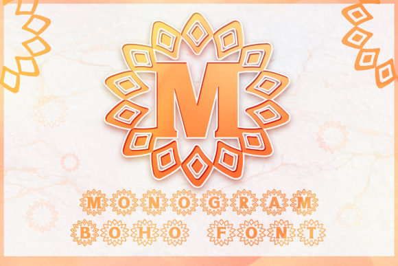 Monogram Boho Tribal Font for Editorial Design